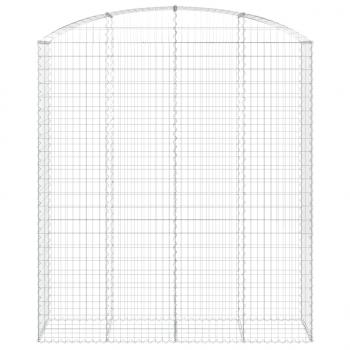 Gabione mit Hochbogen 200x50x220/240 cm Verzinktes Eisen