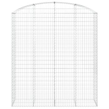 Gabione mit Hochbogen 200x50x220/240 cm Verzinktes Eisen