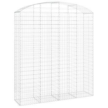 Gabione mit Hochbogen 200x50x220/240 cm Verzinktes Eisen