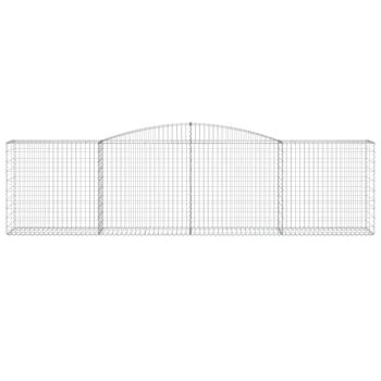 Gabione mit Hochbogen 400x50x100/120 cm Verzinktes Eisen