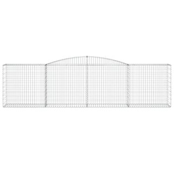 Gabione mit Hochbogen 400x50x100/120 cm Verzinktes Eisen