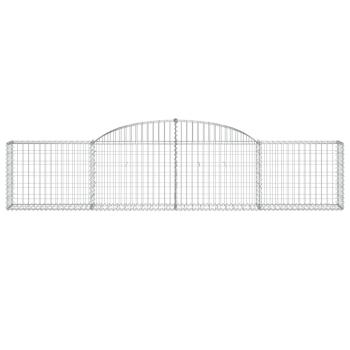 Gabione mit Hochbogen 300x30x60/80 cm Verzinktes Eisen