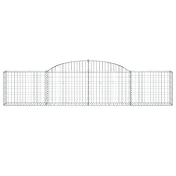 Gabione mit Hochbogen 300x30x60/80 cm Verzinktes Eisen
