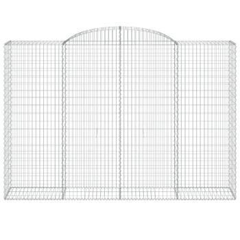 Gabione mit Hochbogen 300x50x200/220 cm Verzinktes Eisen