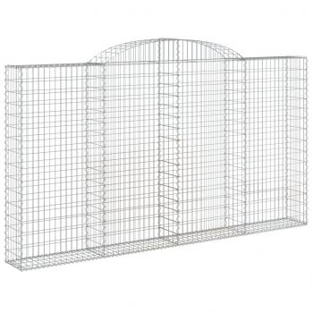 Gabione mit Hochbogen 300x30x160/180 cm Verzinktes Eisen