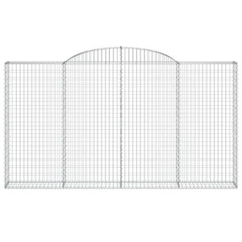 Gabione mit Hochbogen 300x30x160/180 cm Verzinktes Eisen