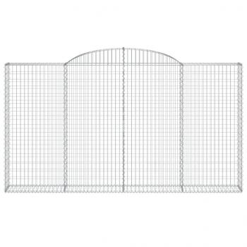 Gabione mit Hochbogen 300x30x160/180 cm Verzinktes Eisen