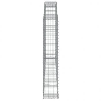 Gabione mit Hochbogen 300x30x160/180 cm Verzinktes Eisen