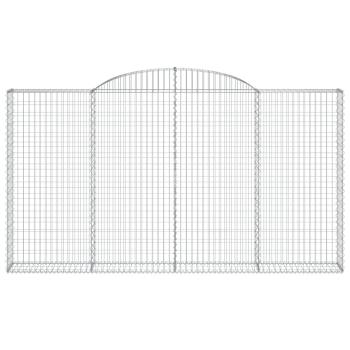 Gabione mit Hochbogen 300x30x160/180 cm Verzinktes Eisen