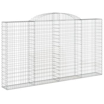 Gabione mit Hochbogen 300x30x160/180 cm Verzinktes Eisen
