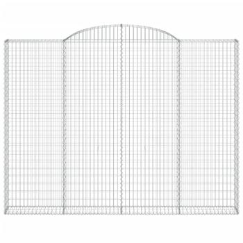 Gabione mit Hochbogen 300x30x220/240 cm Verzinktes Eisen