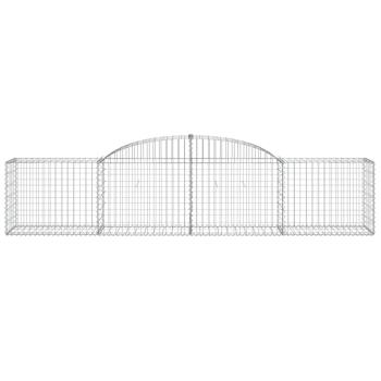 Gabione mit Hochbogen 300x50x60/80 cm Verzinktes Eisen