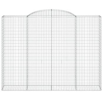 Gabione mit Hochbogen 300x50x220/240 cm Verzinktes Eisen
