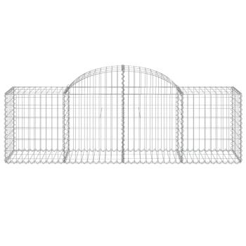 Gabione mit Hochbogen 200x50x60/80 cm Verzinktes Eisen