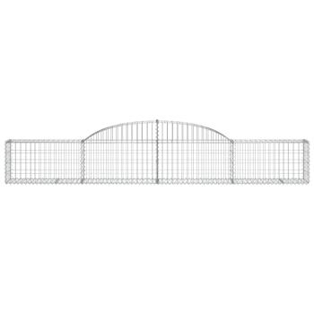 Gabione mit Hochbogen 300x30x40/60 cm Verzinktes Eisen