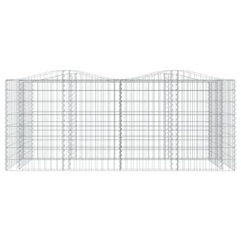 Gabionen-Hochbeet mit Hochbogen 200x100x100 cm Verzinktes Eisen