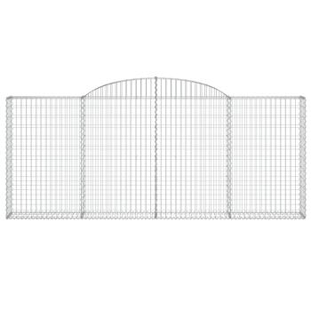 Gabione mit Hochbogen 300x30x120/140 cm Verzinktes Eisen
