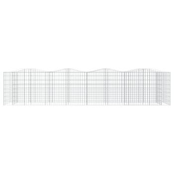 Gabionen-Hochbeet mit Hochbogen 400x100x100 cm Verzinktes Eisen