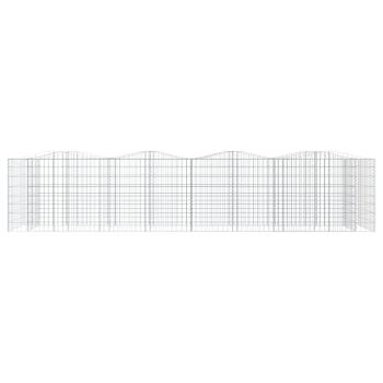 Gabionen-Hochbeet mit Hochbogen 400x100x100 cm Verzinktes Eisen