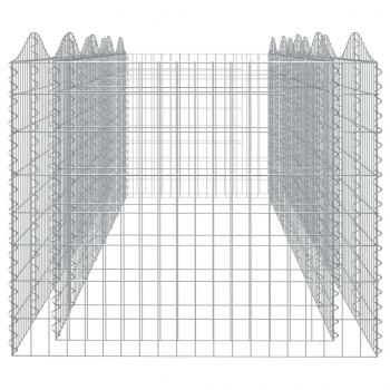 Gabionen-Hochbeet mit Hochbogen 400x100x100 cm Verzinktes Eisen
