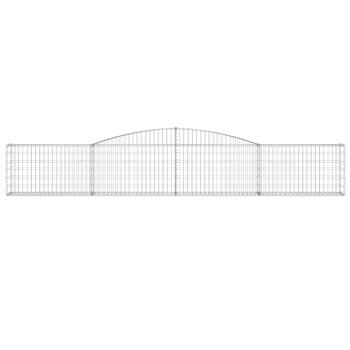 Gabione mit Hochbogen 400x30x60/80 cm Verzinktes Eisen