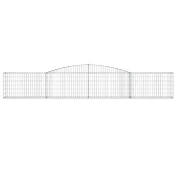 Gabione mit Hochbogen 400x30x60/80 cm Verzinktes Eisen