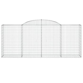 Gabione mit Hochbogen 300x50x120/140 cm Verzinktes Eisen
