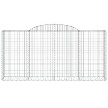 Gabione mit Hochbogen 300x50x140/160 cm Verzinktes Eisen
