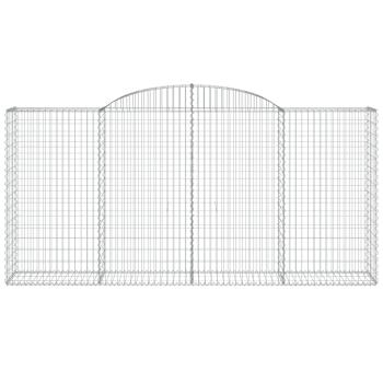 Gabione mit Hochbogen 300x50x140/160 cm Verzinktes Eisen