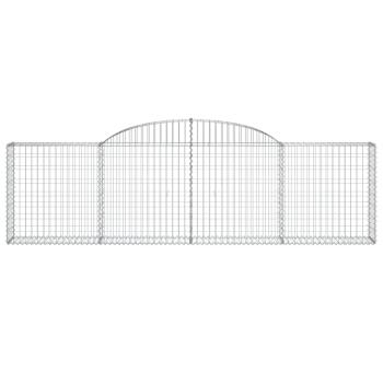 Gabione mit Hochbogen 300x30x80/100 cm Verzinktes Eisen