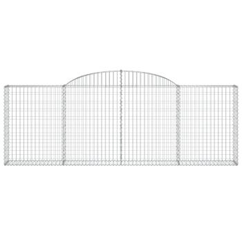 Gabione mit Hochbogen 300x30x100/120 cm Verzinktes Eisen