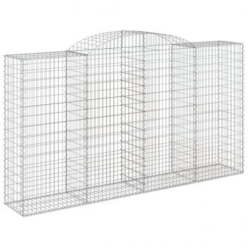 Gabione mit Hochbogen 300x50x160/180 cm Verzinktes Eisen
