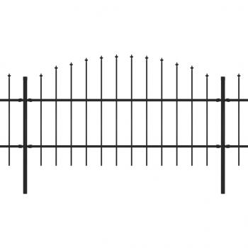 Gartenzaun mit Speerspitzen Stahl (0,75 - 1) x 6,8 m Schwarz