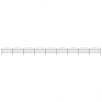 ARDEBO.de - Gartenzaun mit Speerspitzen Stahl (0,75 - 1) x 15,3 m Schwarz
