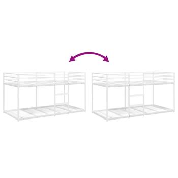 Etagenbett ohne Matratze Weiß 100x190 cm Stahl