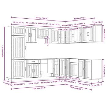 14-tlg. Küchenschrank-Set Lucca Artisan-Eiche Holzwerkstoff