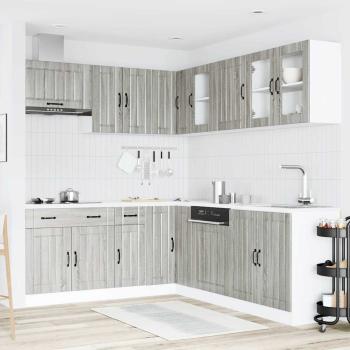 11-tlg. Küchenschrank-Set Lucca Grau Sonoma Holzwerkstoff