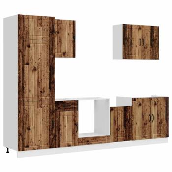 7-tlg. K?chenschrank-Set Lucca Altholz-Optik Holzwerkstoff