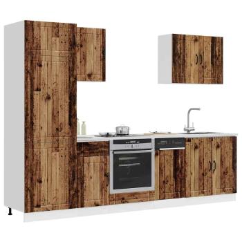 7-tlg. K?chenschrank-Set Lucca Altholz-Optik Holzwerkstoff