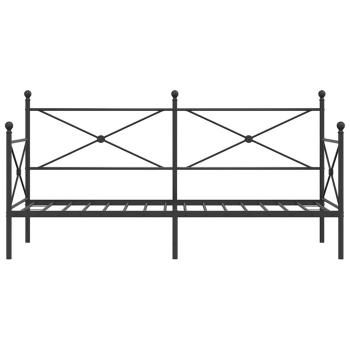 Tagesbett ohne Matratze Schwarz 75x190 cm Stahl