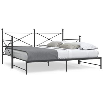 ARDEBO.de - Tagesbett Ausziehbar ohne Matratze Schwarz 107x203 cm Stahl