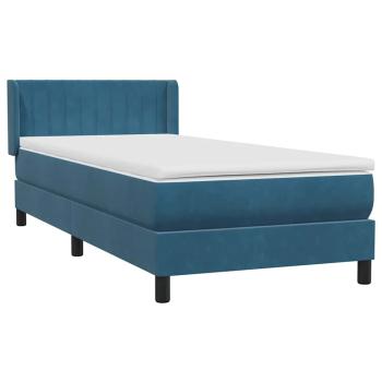ARDEBO.de - Boxspringbett mit Matratze Dunkelblau 90x220 cm Samt