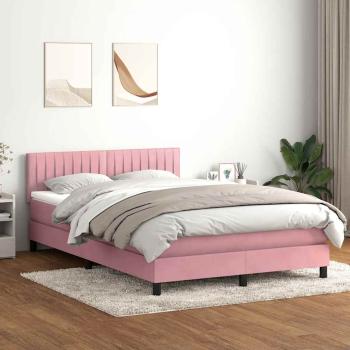 Boxspringbett mit Matratze Rosa 160x210 cm Samt