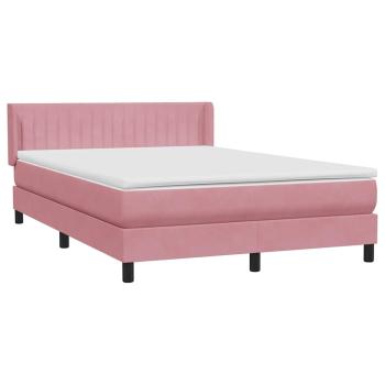 Boxspringbett mit Matratze Rosa 140x220 cm Samt