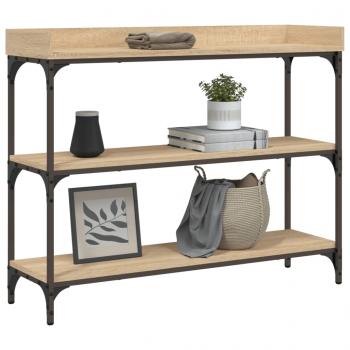 Konsolentisch mit Ablagen Sonoma-Eiche 100x30x80 cm