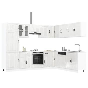ARDEBO.de - 14-tlg. Küchenschrank-Set Lucca Hochglanz-Weiß Holzwerkstoff
