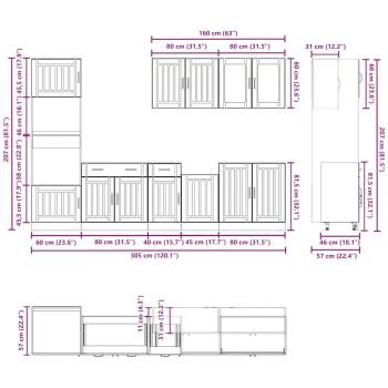 7-tlg. Küchenschrank-Set Kalmar Altholz-Optik Holzwerkstoff