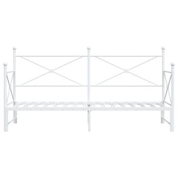 Tagesbett Ausziehbar ohne Matratze Weiß 90x190 cm Stahl
