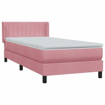 ARDEBO.de - Boxspringbett mit Matratze Rosa 90x220 cm Samt