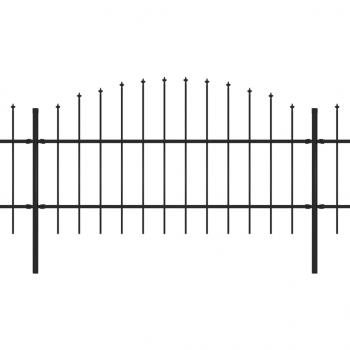 Gartenzaun mit Speerspitzen Stahl (0,75 - 1) x 8,5 m Schwarz